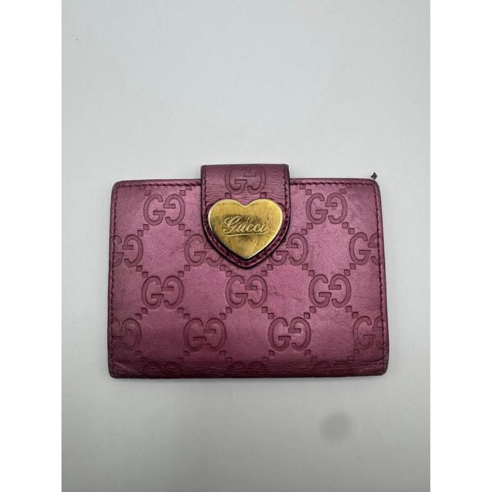 Gucci Pink  Leather Heart Card Case  Authenticated (used)
